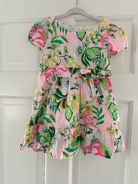Lilly Pulitzer Girls' size 3 Pink Floral Bow-Front Dress